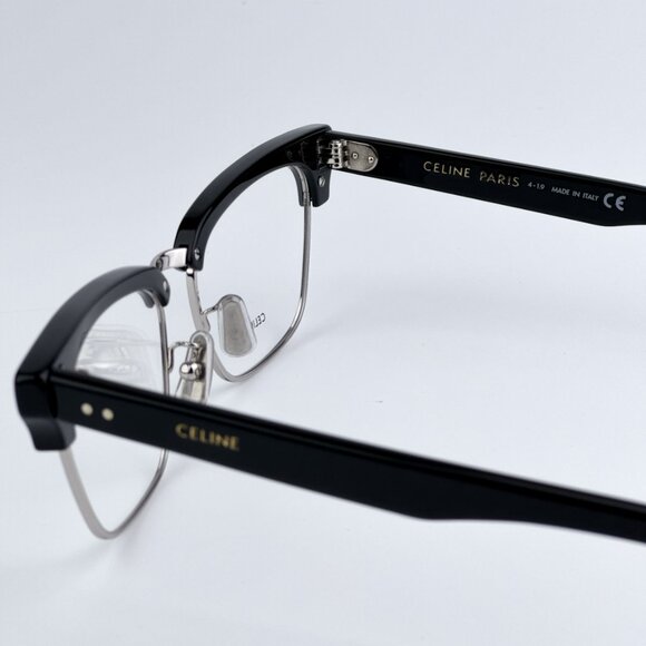 Celine CL50026U 016 BRAND NEW Eyeglasses Shiny Palladium Black Unisex Square - Picture 8 of 10